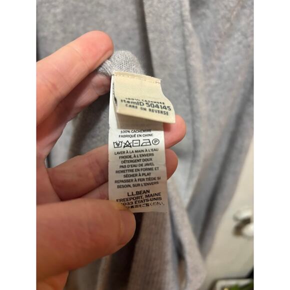 L.L. Bean Women’s cashmere cardigan M gray long line open front long sleeve - Picture 5 of 10
